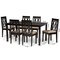 Baxton Studio Cherese Modern and Contemporary Sand Fabric and Dark Brown Finished Wood 7-Piece Dining Set 174-10539-10519-Zoro - alternate 4